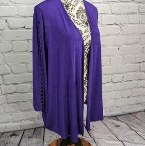 Chic Purple Open Cardigan beautiful sleeve design